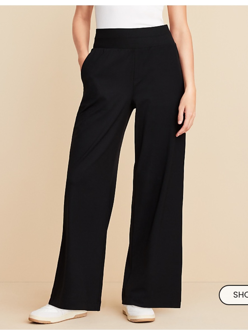 Lou & Grey Black Luvstretch Wide-Leg Pants